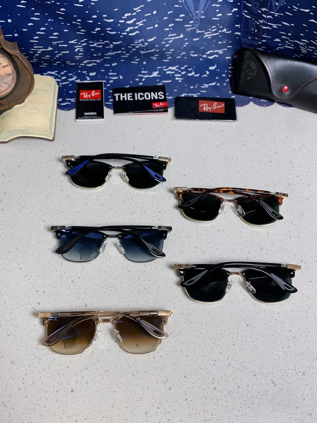 Ray-Ban Browline Blue Lens Sunglasses for Men & Women - detail image 11