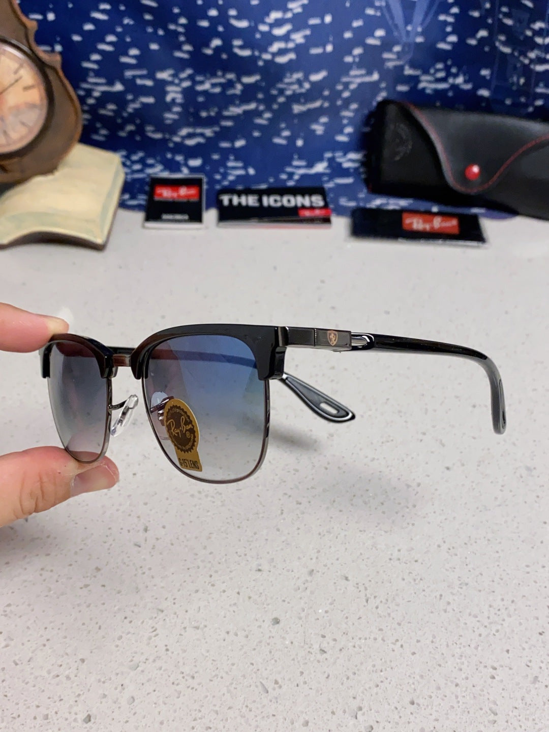 Ray-Ban Browline Blue Lens Sunglasses for Men & Women - 358975 - detail image 6