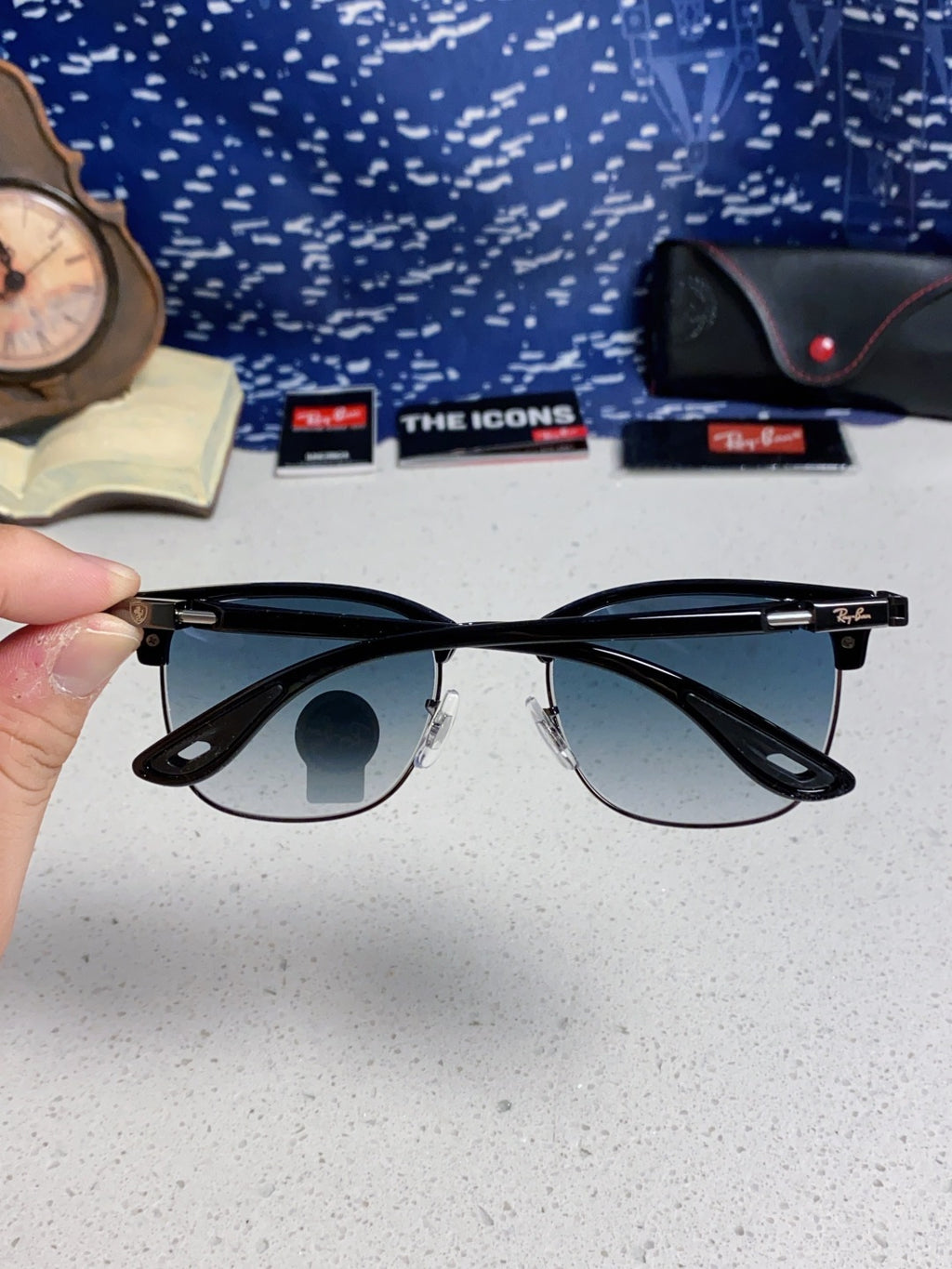 Ray-Ban Browline Blue Lens Sunglasses for Men & Women - 358975 - detail image 5