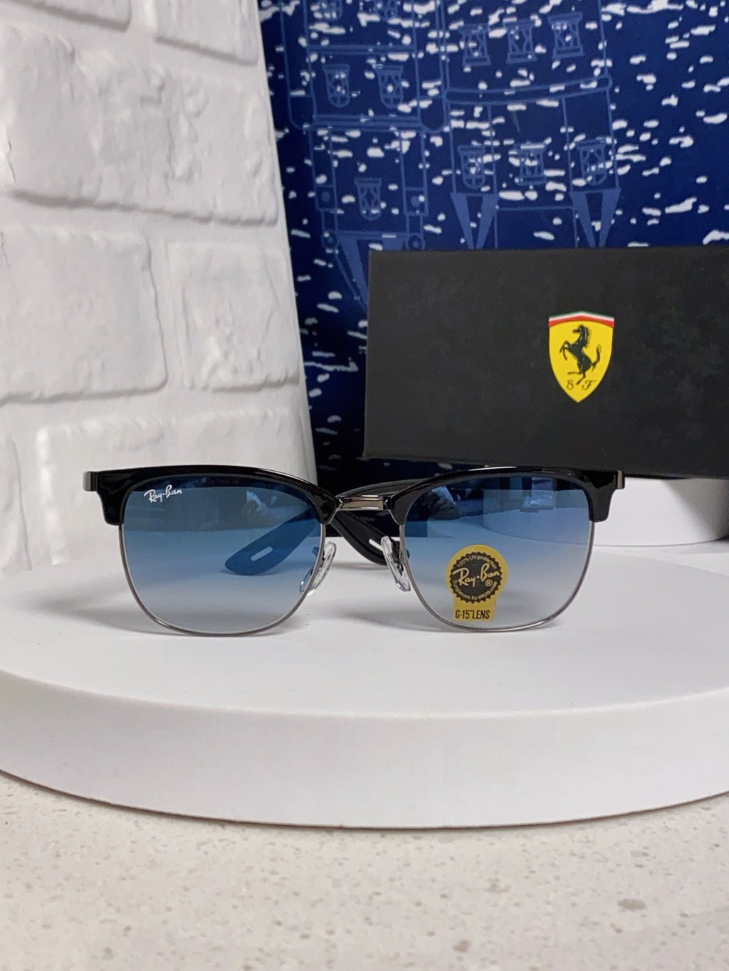 Ray-Ban Browline Blue Lens Sunglasses for Men & Women - 358975 - detail image 2