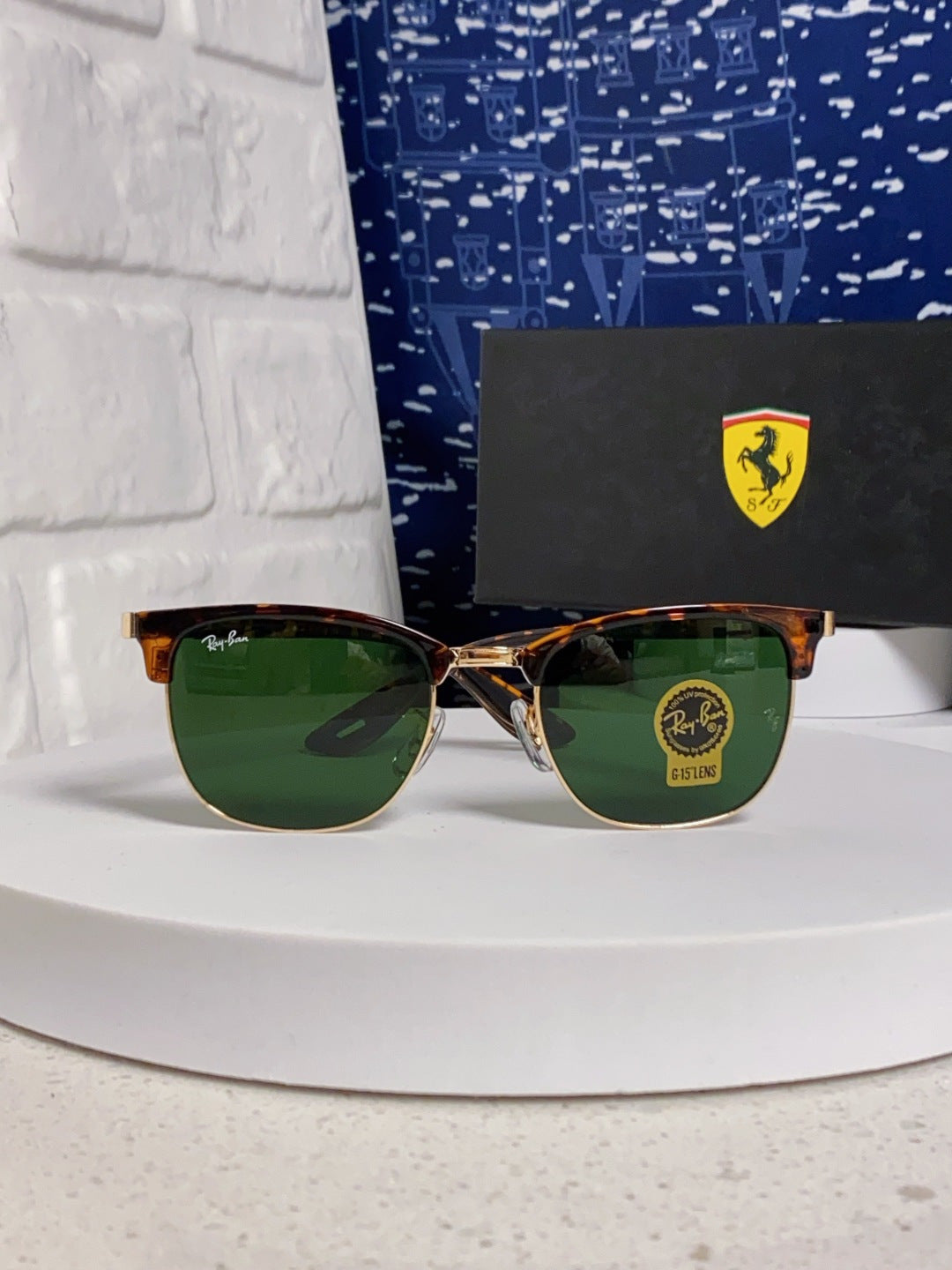 Ray-Ban Browline Green Lens Sunglasses for Men & Women - 358977 - detail image 2