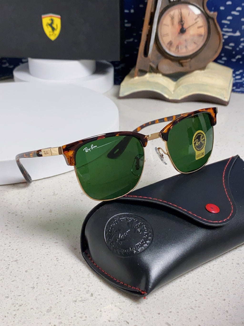 Ray-Ban Browline Green Lens Sunglasses for Men & Women - detail image 10