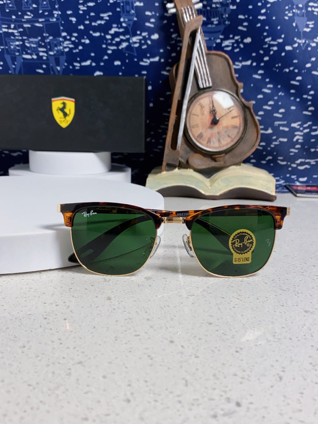 Ray-Ban Browline Green Lens Sunglasses for Men & Women - detail image 9