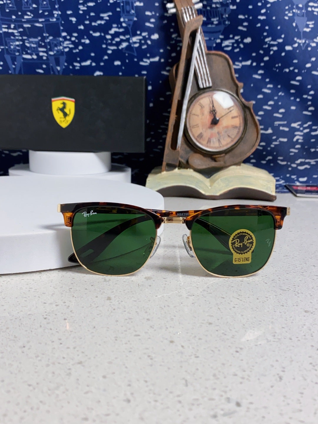 Ray-Ban Browline Green Lens Sunglasses for Men & Women - detail image 9
