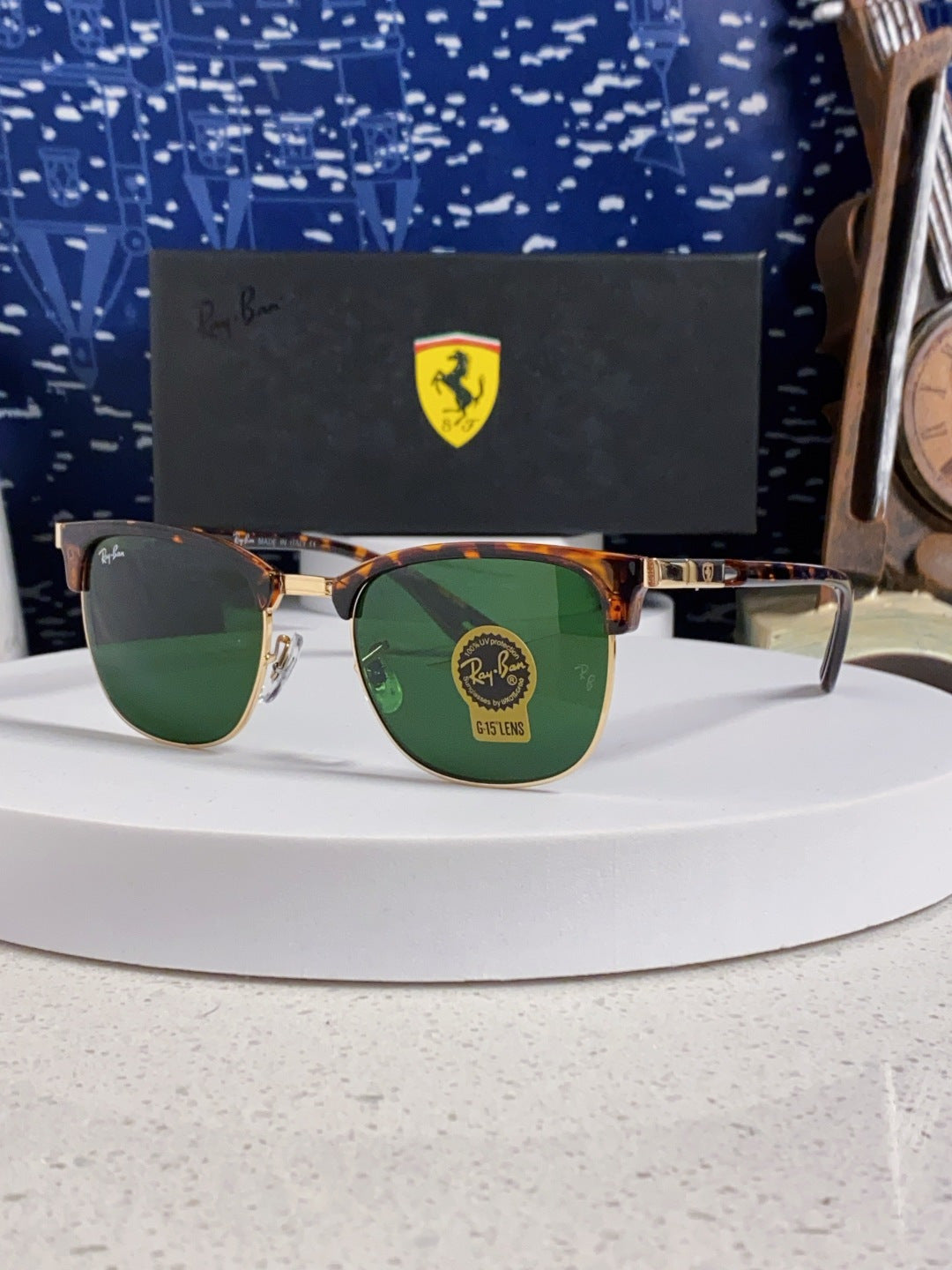 Ray-Ban Browline Green Lens Sunglasses for Men & Women