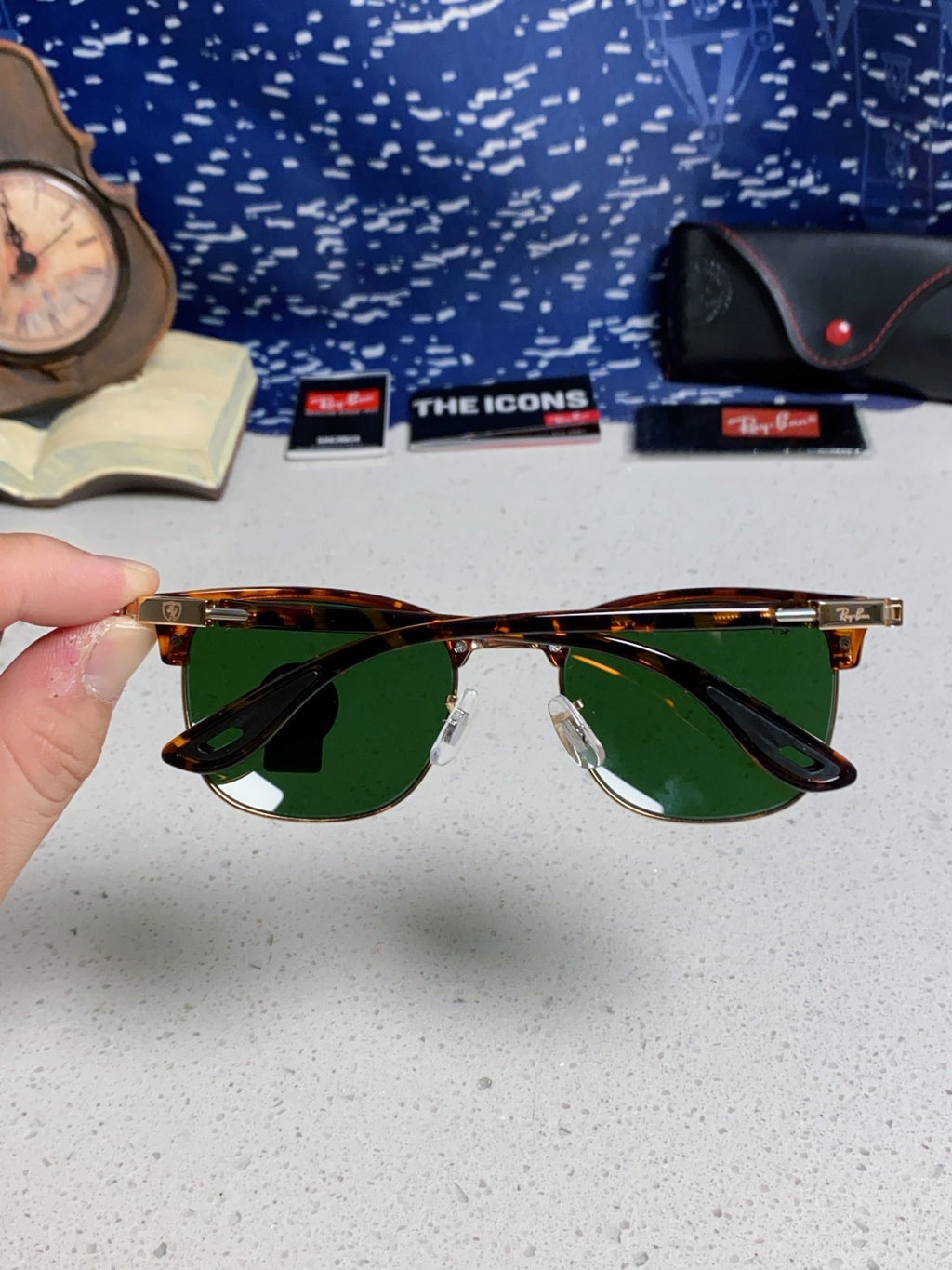 Ray-Ban Browline Green Lens Sunglasses for Men & Women - 358977 - detail image 5