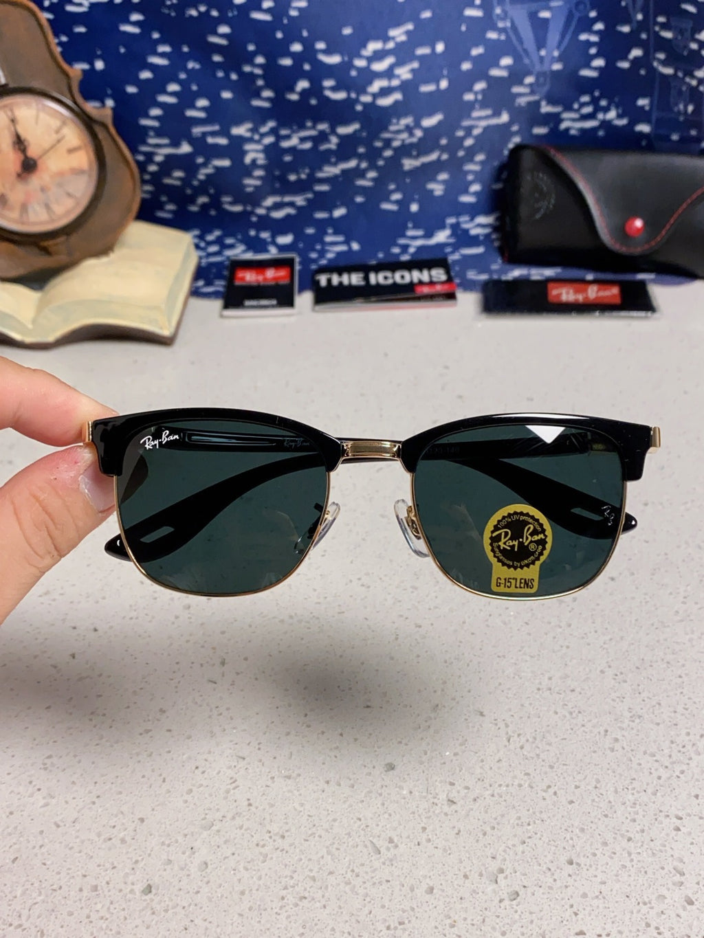 Ray-Ban Browline Black Lens Sunglasses for Men & Women - detail image 4