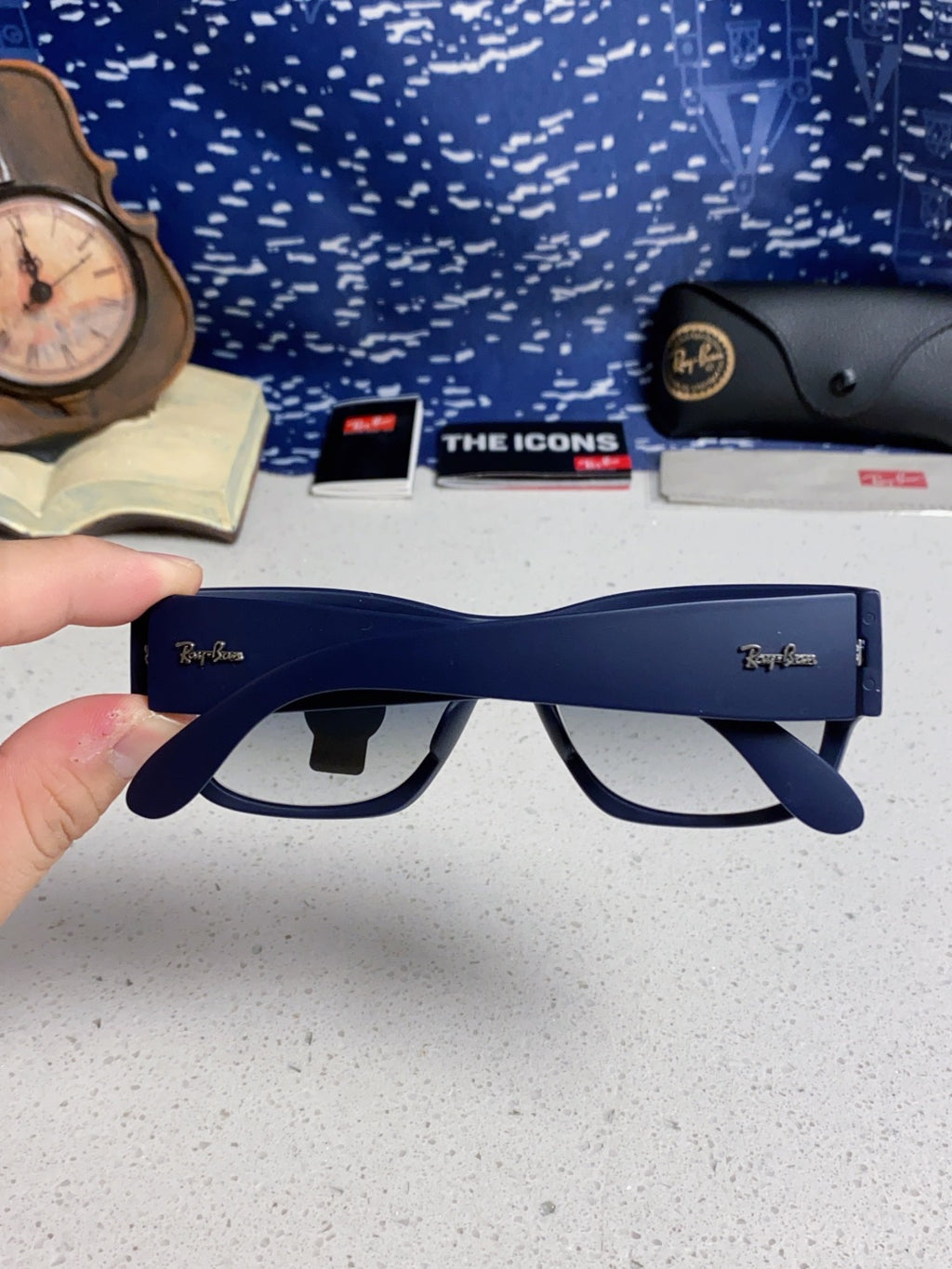 Ray-Ban RB2187 Square Blue Lens Sunglasses for Men & Women - 358968 - detail image 5