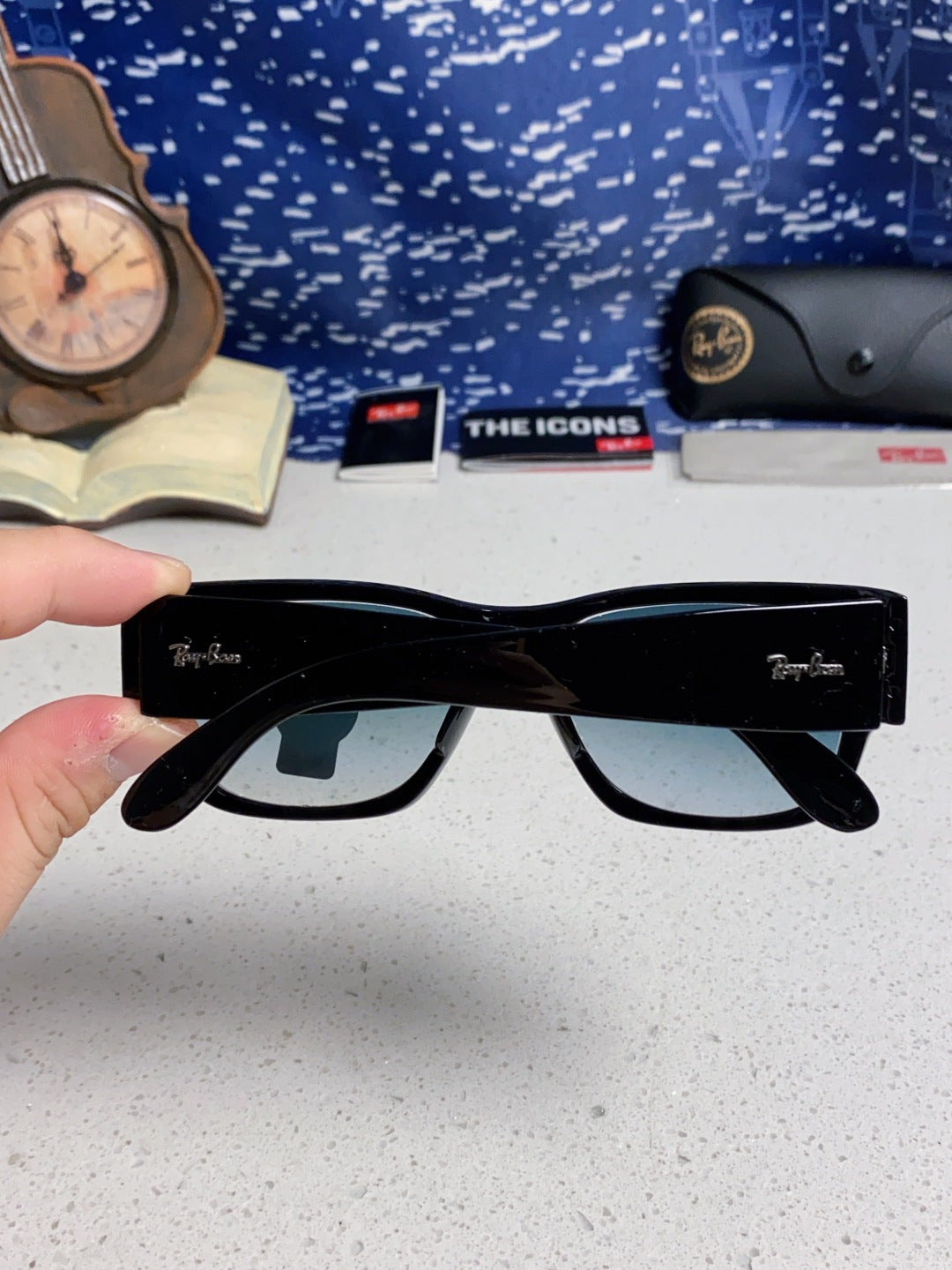 Ray-Ban RB2187 Square Silver Lens Sunglasses for Men & Women - detail image 5