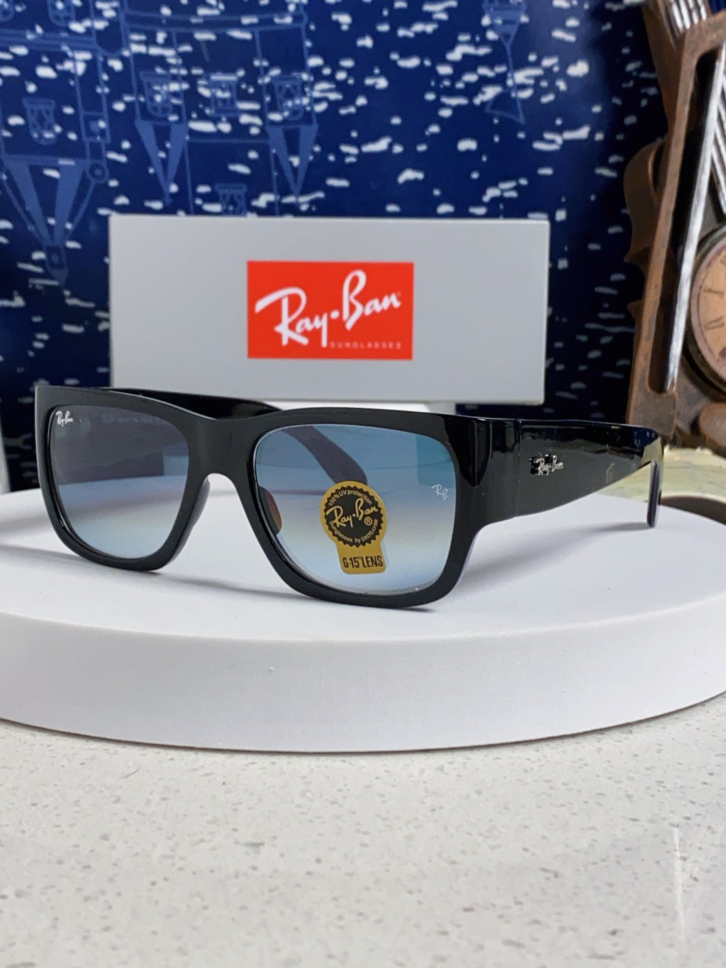 Ray-Ban RB2187 Square Silver Lens Sunglasses for Men & Women - 358969