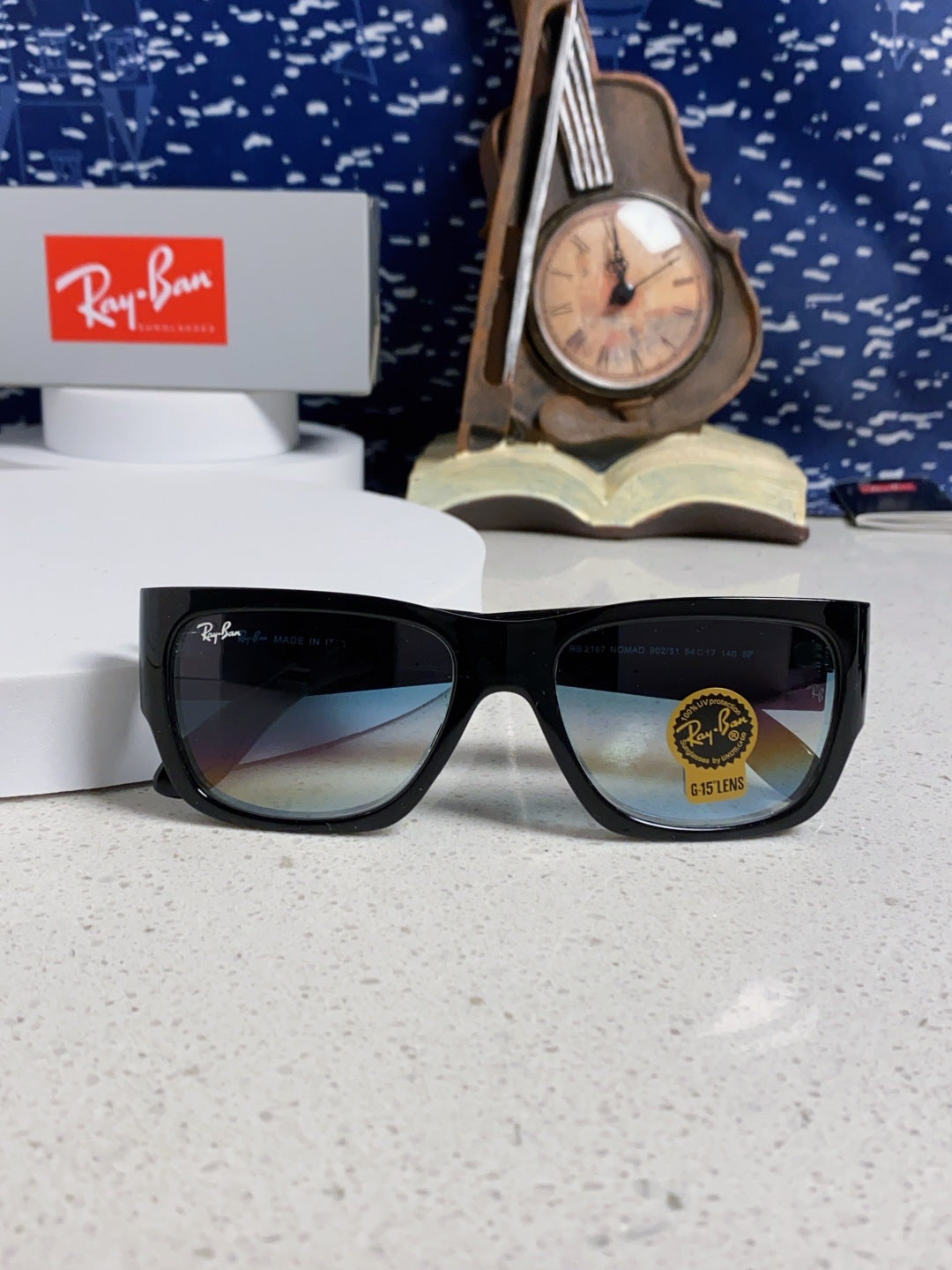 Ray-Ban RB2187 Square Silver Lens Sunglasses for Men & Women - 358969 - detail image 9