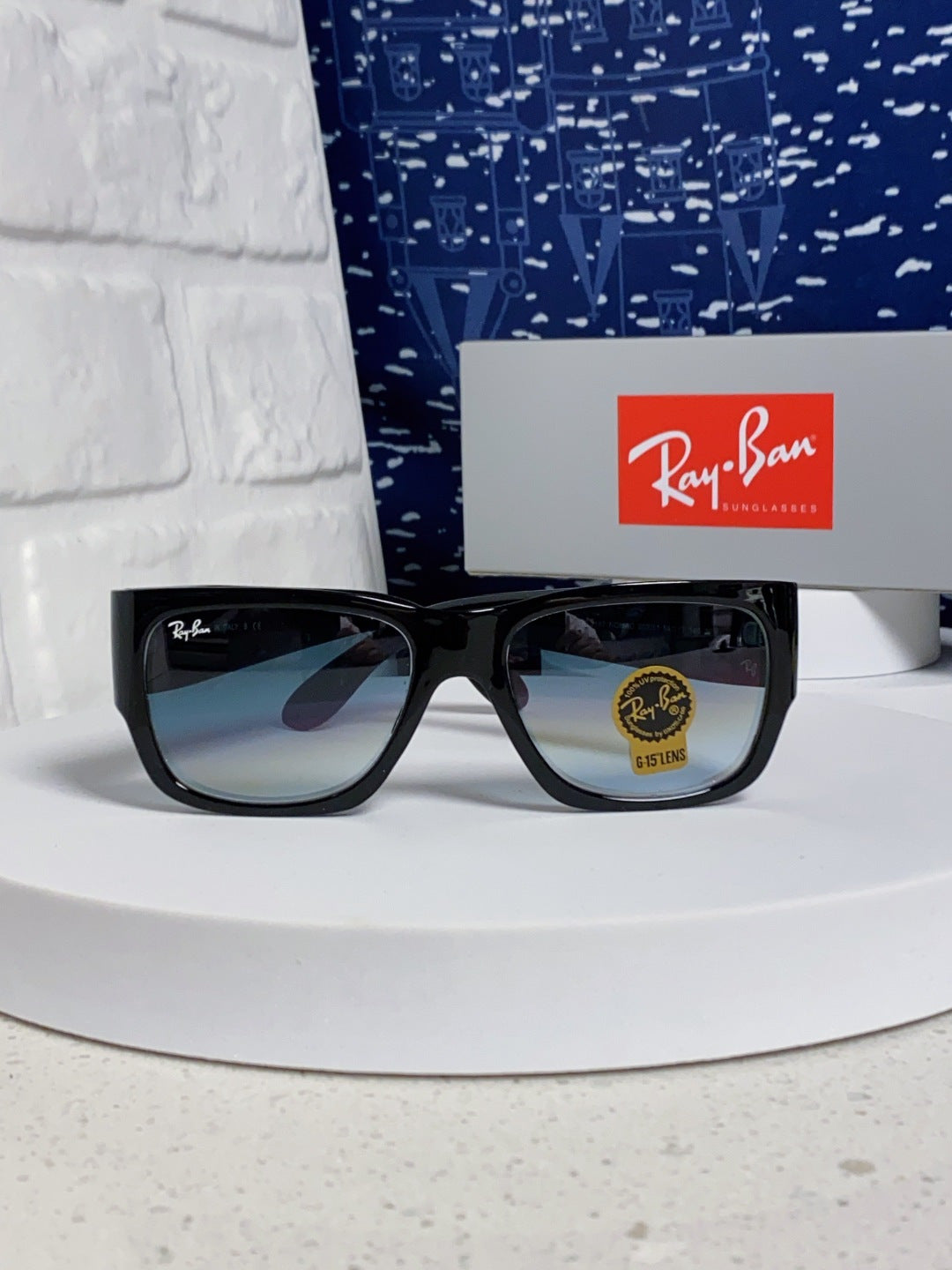 Ray-Ban RB2187 Square Silver Lens Sunglasses for Men & Women - detail image 2