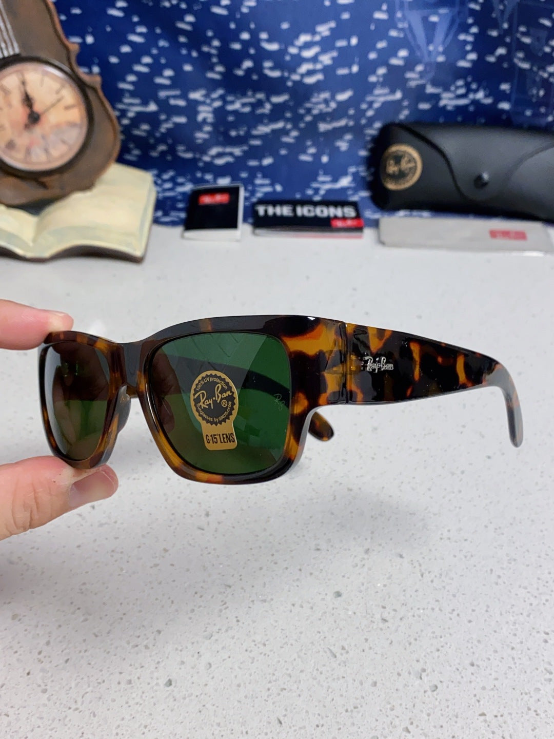 Ray-Ban RB2187 Square Black Lens Sunglasses for Men & Women - 358970 - detail image 6