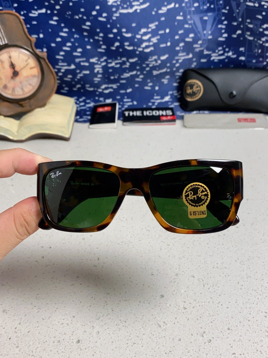 Ray-Ban RB2187 Square Black Lens Sunglasses for Men & Women - 358970 - detail image 4