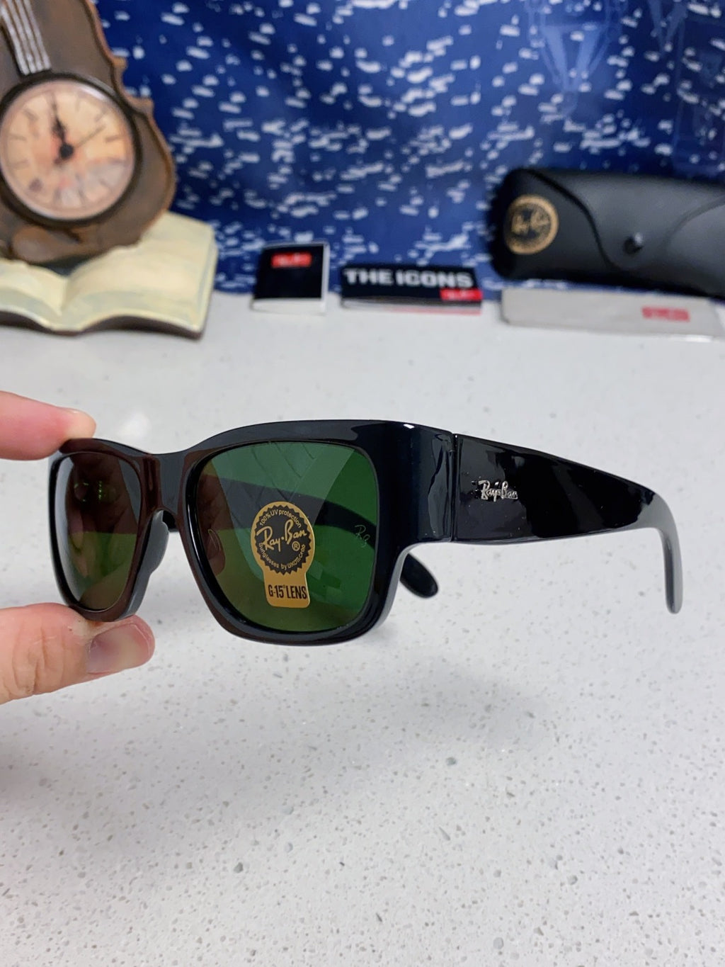 Ray-Ban RB2187 Square Black Lens Sunglasses for Men & Women - 358972 - detail image 6