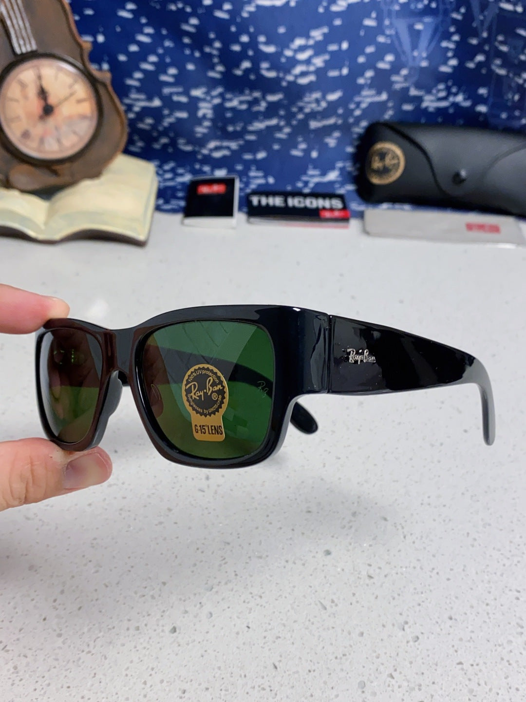 Ray-Ban RB2187 Square Black Lens Sunglasses for Men & Women - 358972 - detail image 6