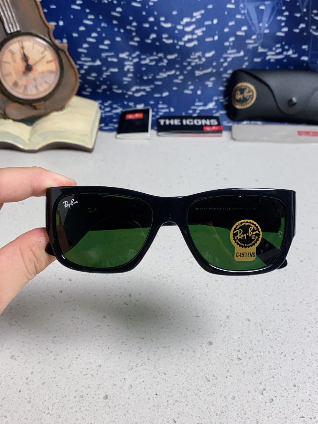 Ray-Ban RB2187 Square Black Lens Sunglasses for Men & Women - 358972 - detail image 4