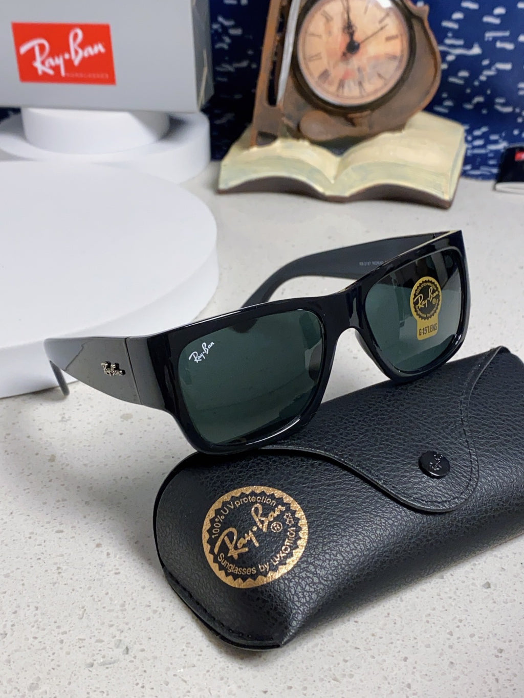 Ray-Ban RB2187 Square Black Lens Sunglasses for Men & Women - 358973 - detail image 10