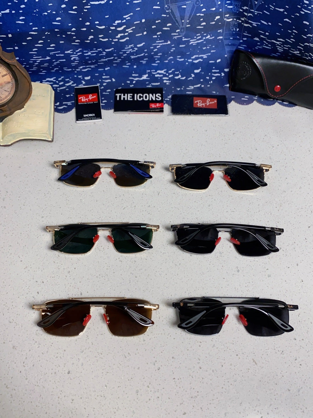 Ray-Ban RB3715M Polarized Square Black Lens Sunglasses for Men - detail image 11