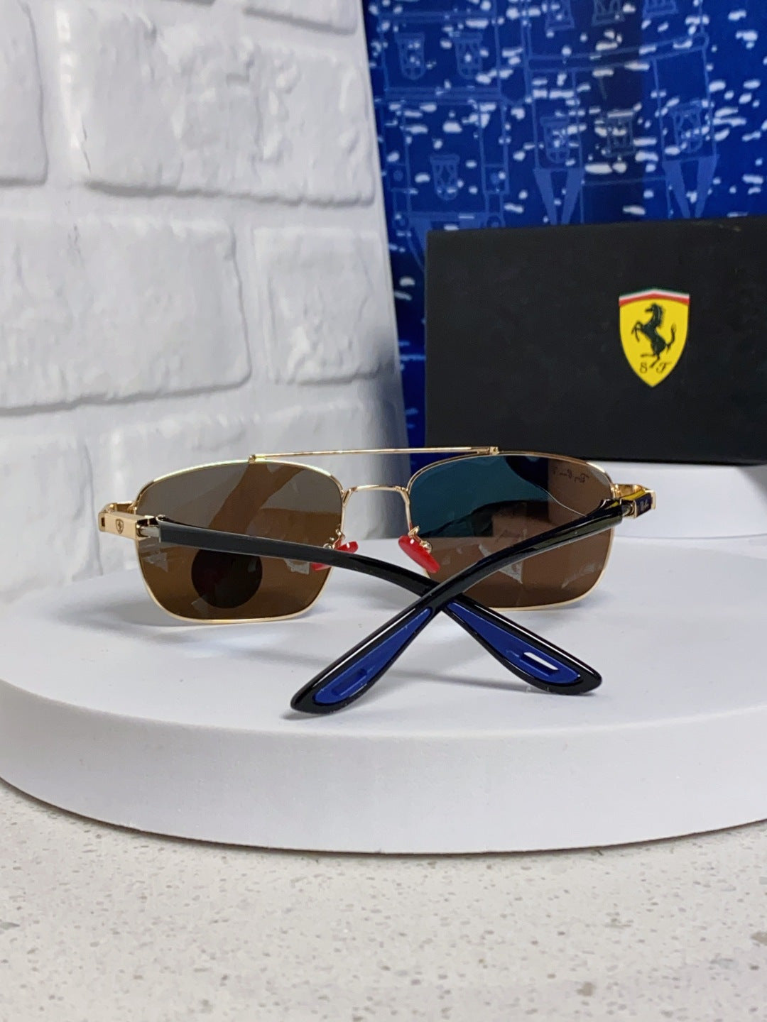 Ray-Ban RB3715M Polarized Square Blue Lens Sunglasses for Men - 359016 - detail image 3