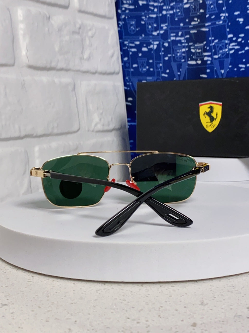 Ray-Ban RB3715M Polarized Square Green Lens Sunglasses for Men - 359017 - detail image 2