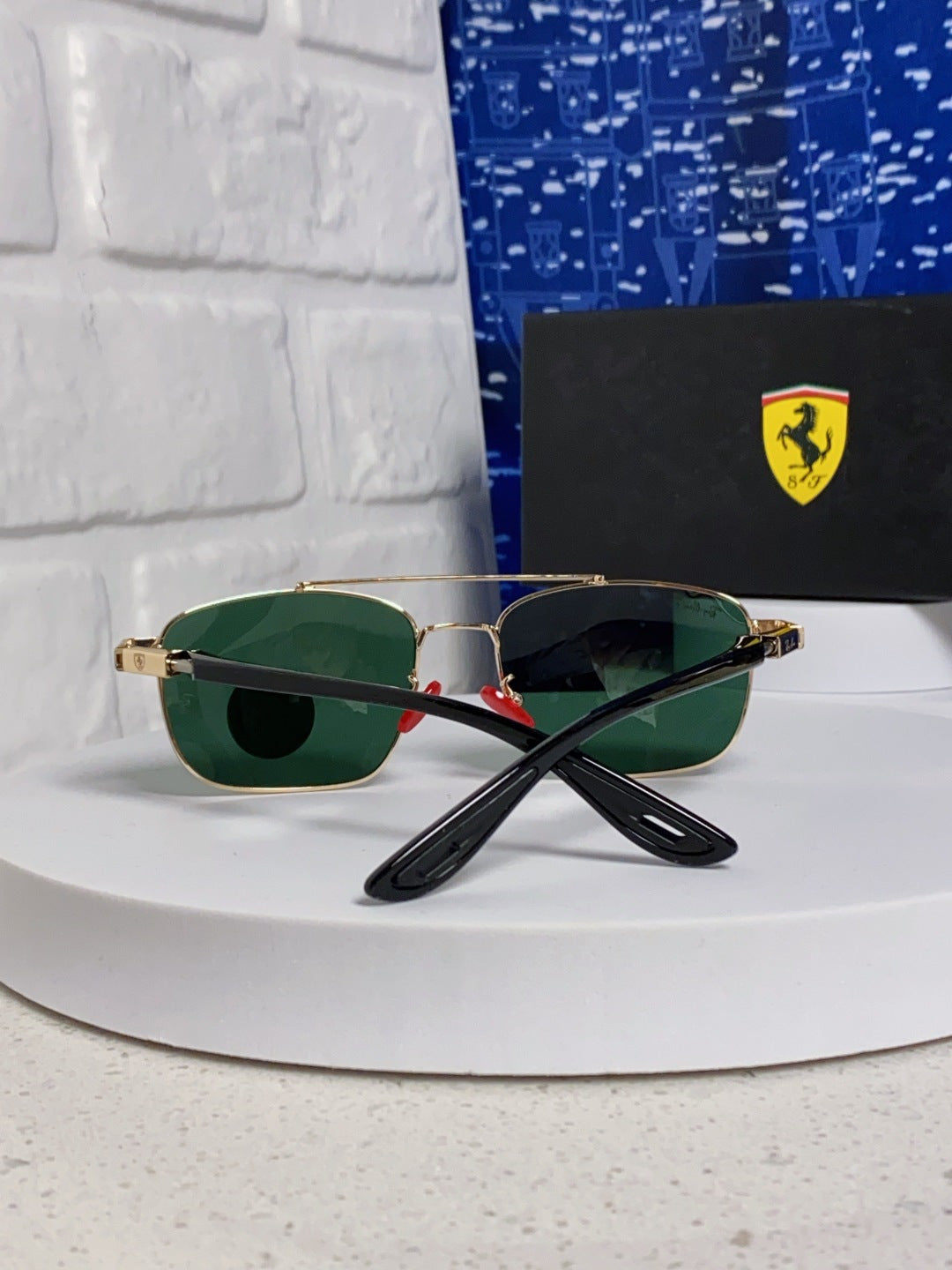 Ray-Ban RB3715M Polarized Square Green Lens Sunglasses for Men - 359017 - detail image 2