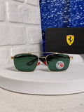 Ray-Ban RB3715M Polarized Square Green Lens Sunglasses for Men - 359017