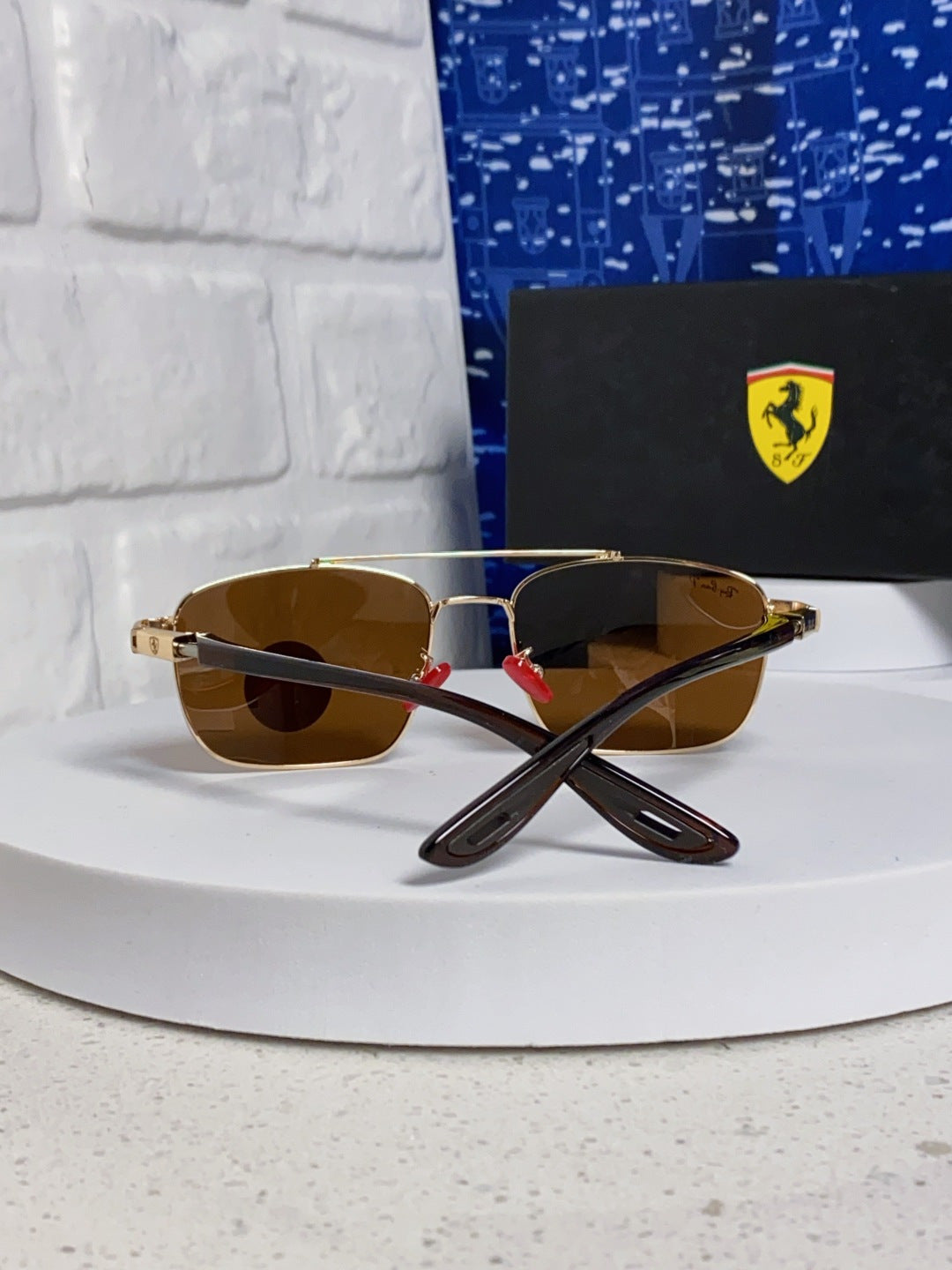Ray-Ban RB3715M Polarized Square Brown Lens Sunglasses for Men - detail image 3