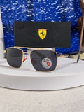 Ray-Ban RB3715M Polarized Square Silver Lens Sunglasses for Men