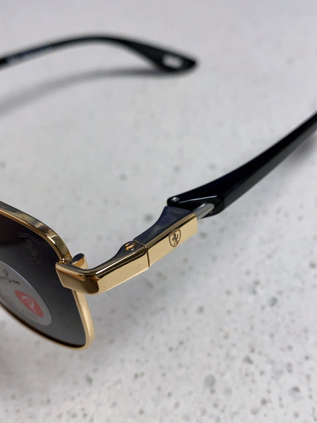 Ray-Ban RB3715M Polarized Square Silver Lens Sunglasses for Men - detail image 7