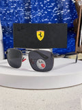 Ray-Ban RB3715M Polarized Square Black Lens Sunglasses for Men - 359020