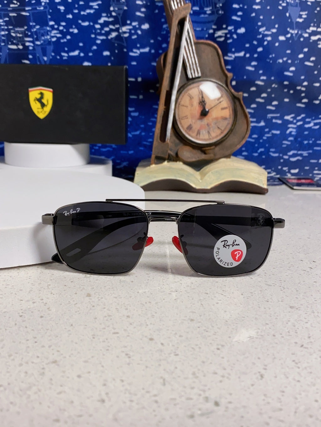 Ray-Ban RB3715M Polarized Square Black Lens Sunglasses for Men - 488197 - detail image 9