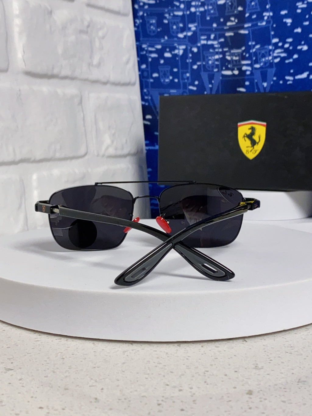 Ray-Ban RB3715M Polarized Square Black Lens Sunglasses for Men - detail image 3