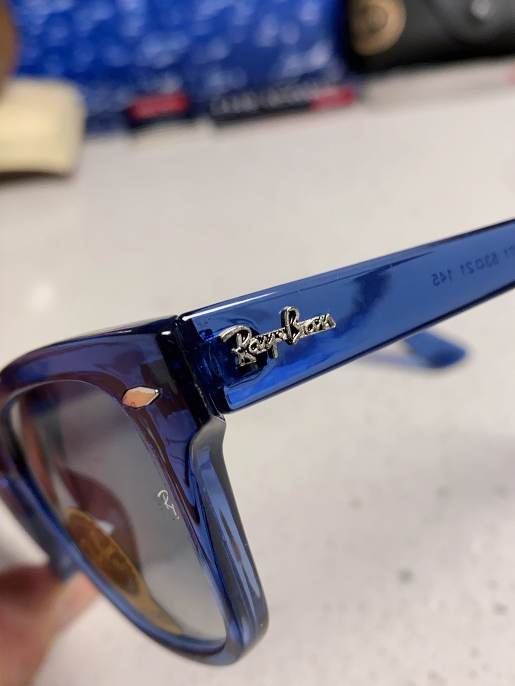 Ray-Ban RB0707SF Aviator Blue Lens Sunglasses for Men - 359008 - detail image 7
