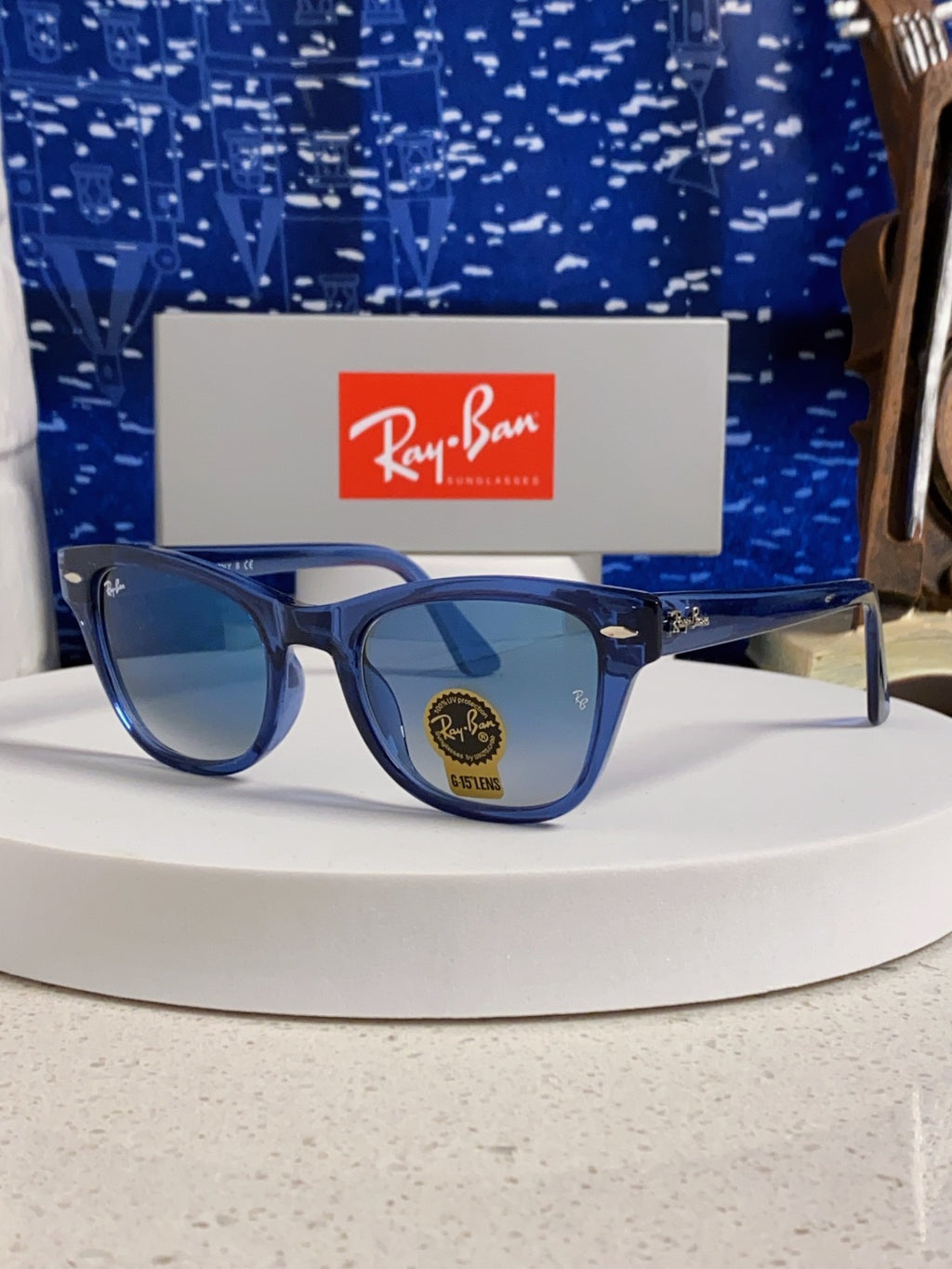 Ray-Ban RB0707SF Aviator Blue Lens Sunglasses for Men