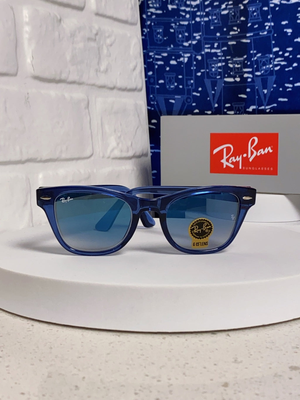 Ray-Ban RB0707SF Aviator Blue Lens Sunglasses for Men - detail image 2