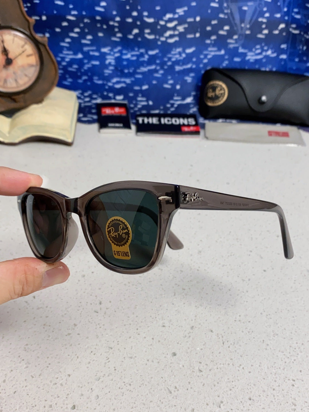 Ray-Ban RB0707SF Aviator Black Lens Sunglasses for Men - 488236 - detail image 6