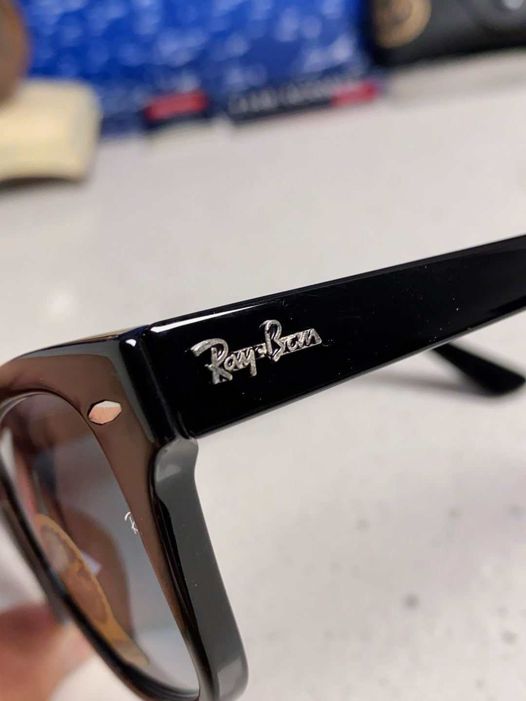 Ray-Ban RB0707SF Aviator Silver Lens Sunglasses for Men - detail image 7