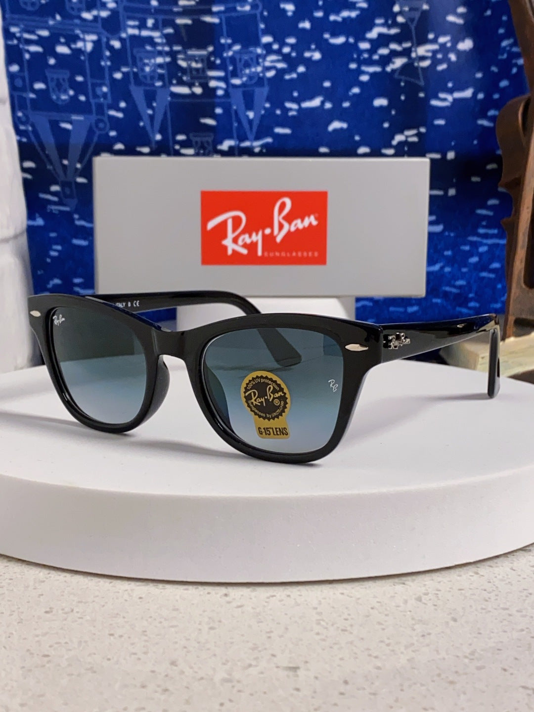 Ray-Ban RB0707SF Aviator Silver Lens Sunglasses for Men