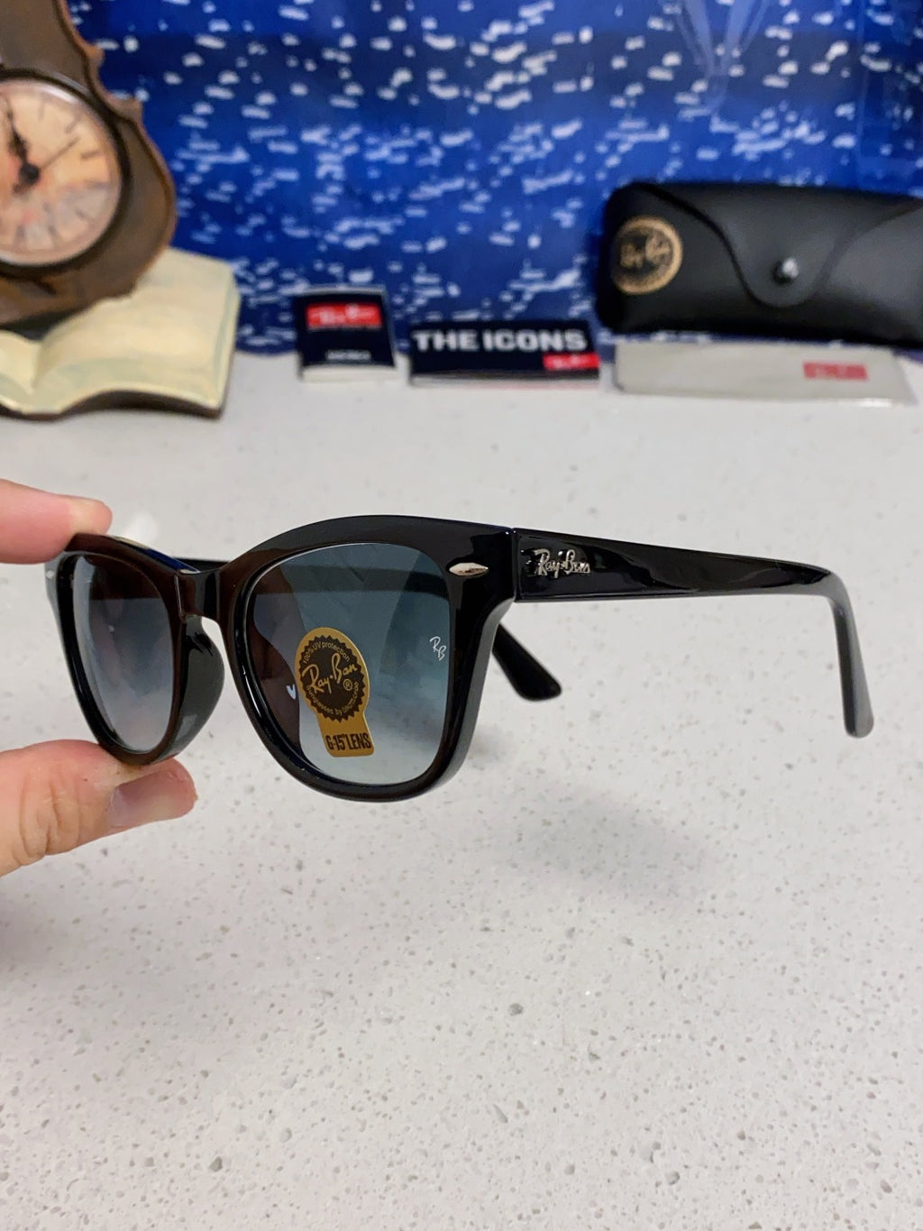 Ray-Ban RB0707SF Aviator Silver Lens Sunglasses for Men - 359010 - detail image 6