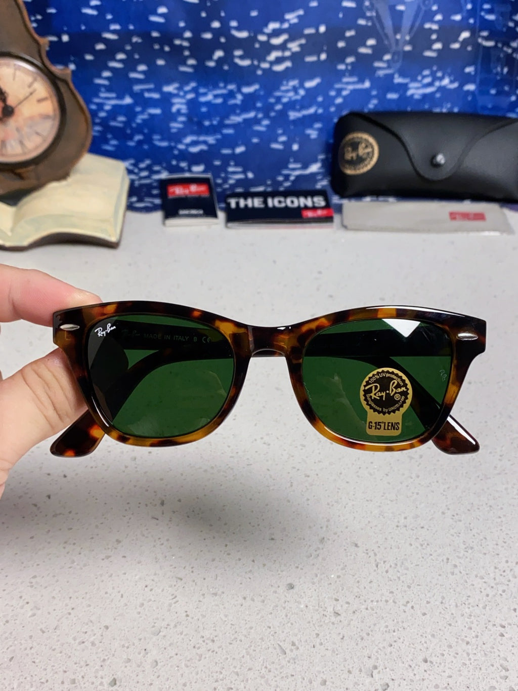 Ray-Ban RB0707SF Aviator Black Lens Sunglasses for Men - 488240 - detail image 4