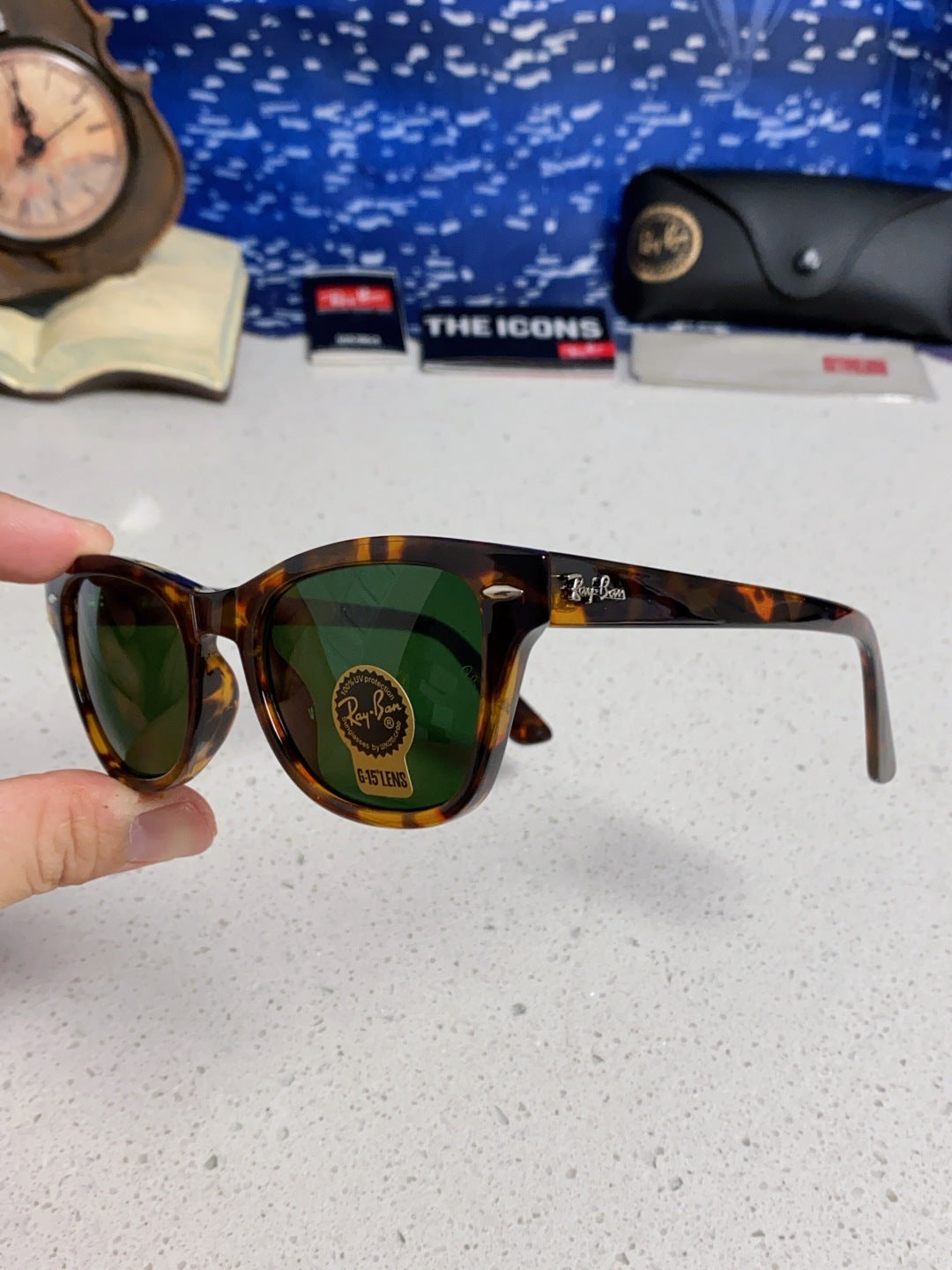 Ray-Ban RB0707SF Aviator Black Lens Sunglasses for Men - 488240 - detail image 6