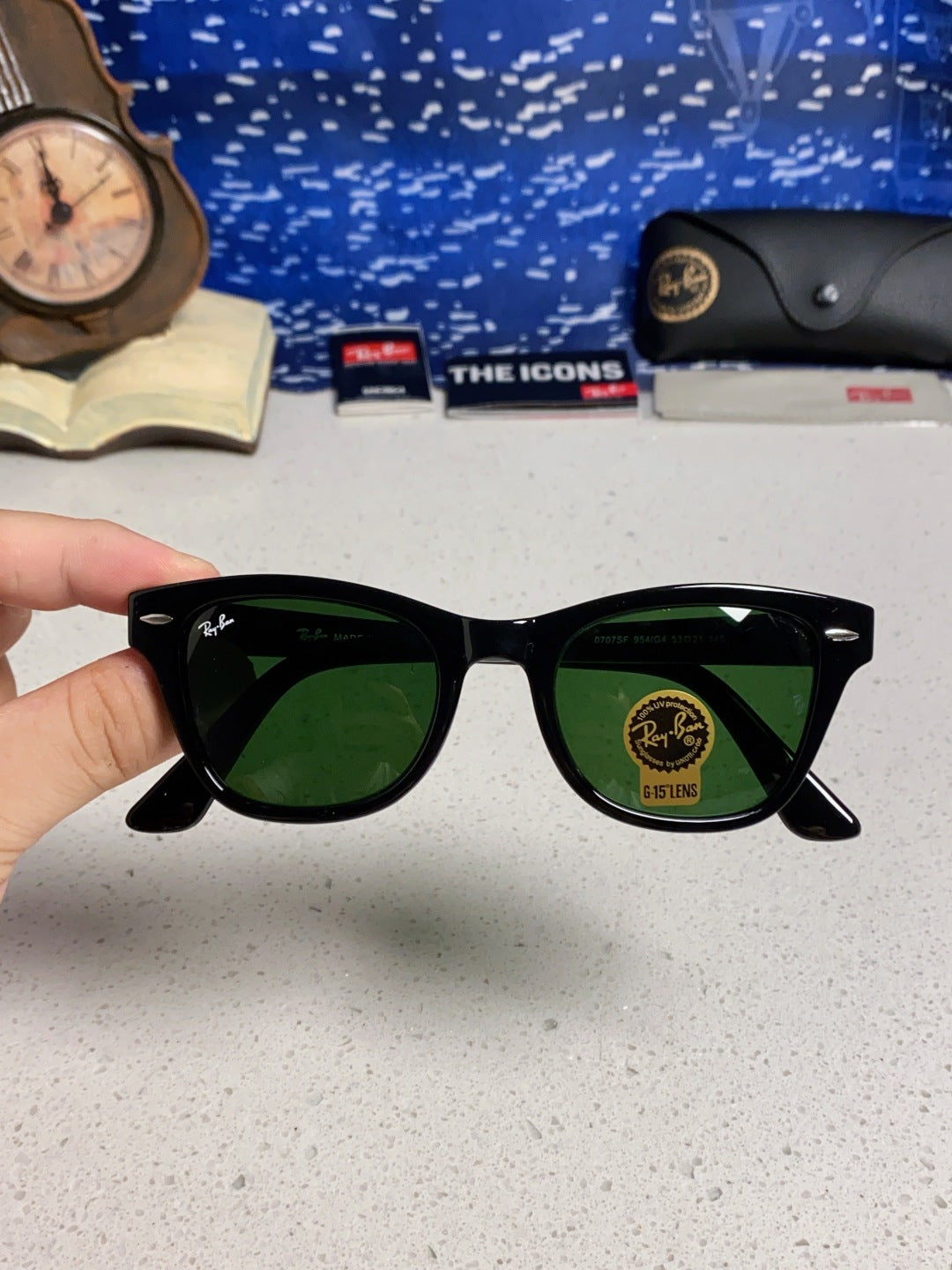 Ray-Ban RB0707SF Aviator Black Lens Sunglasses for Men - 488241 - detail image 4