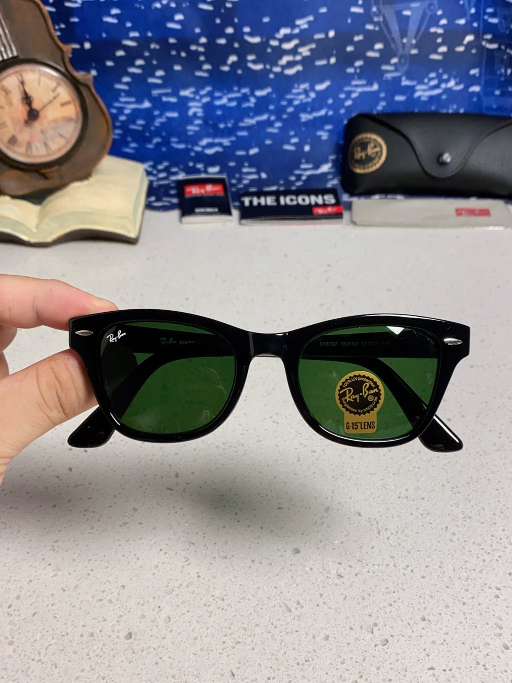 Ray-Ban RB0707SF Aviator Black Lens Sunglasses for Men - 359014 - detail image 4