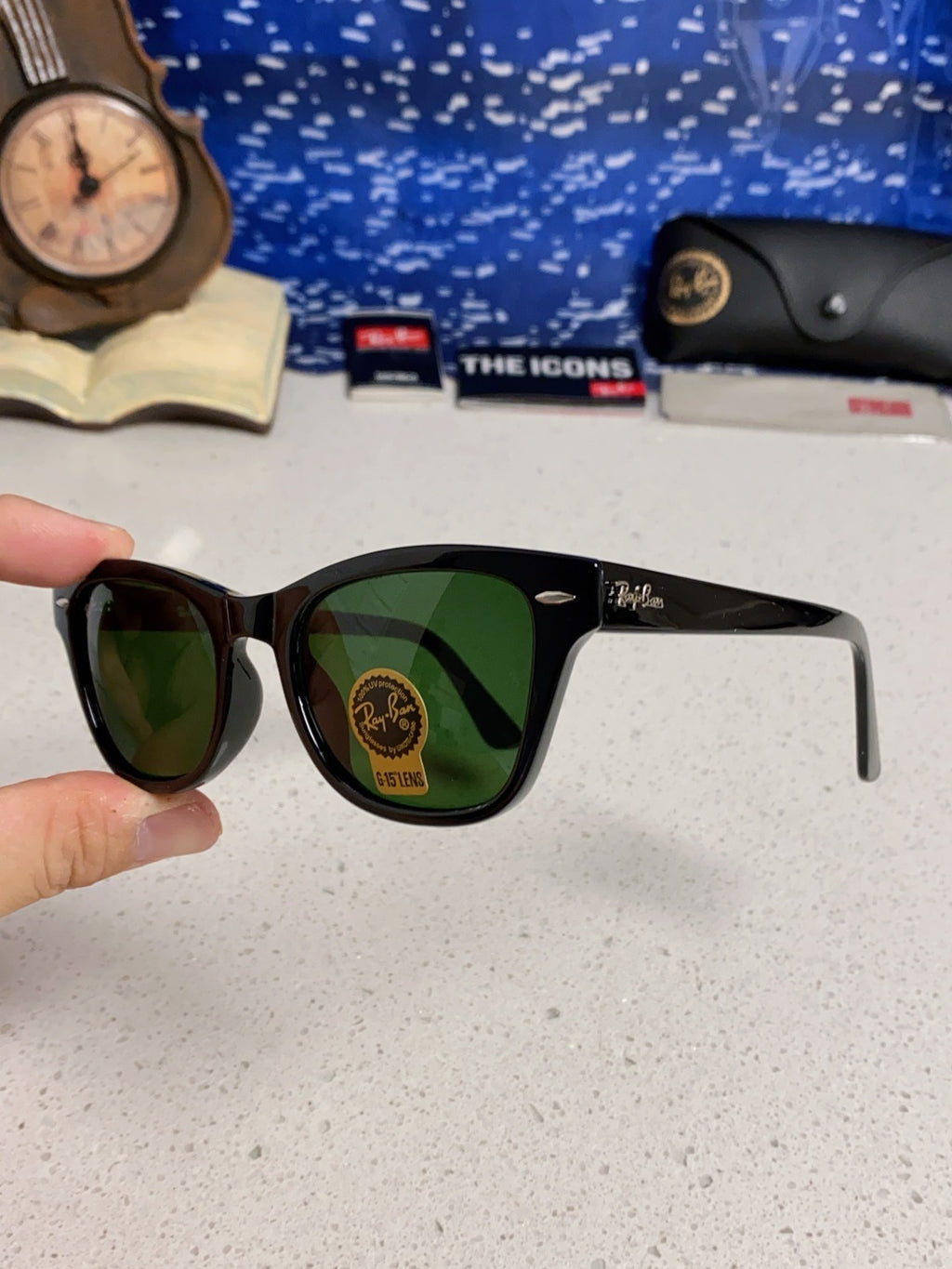 Ray-Ban RB0707SF Aviator Black Lens Sunglasses for Men - 488241 - detail image 6