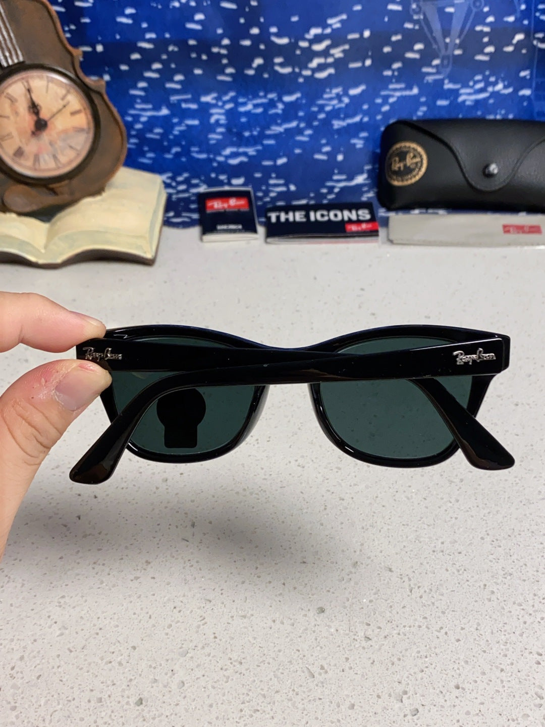 Ray-Ban RB0707SF Aviator Black Lens Sunglasses for Men - detail image 5