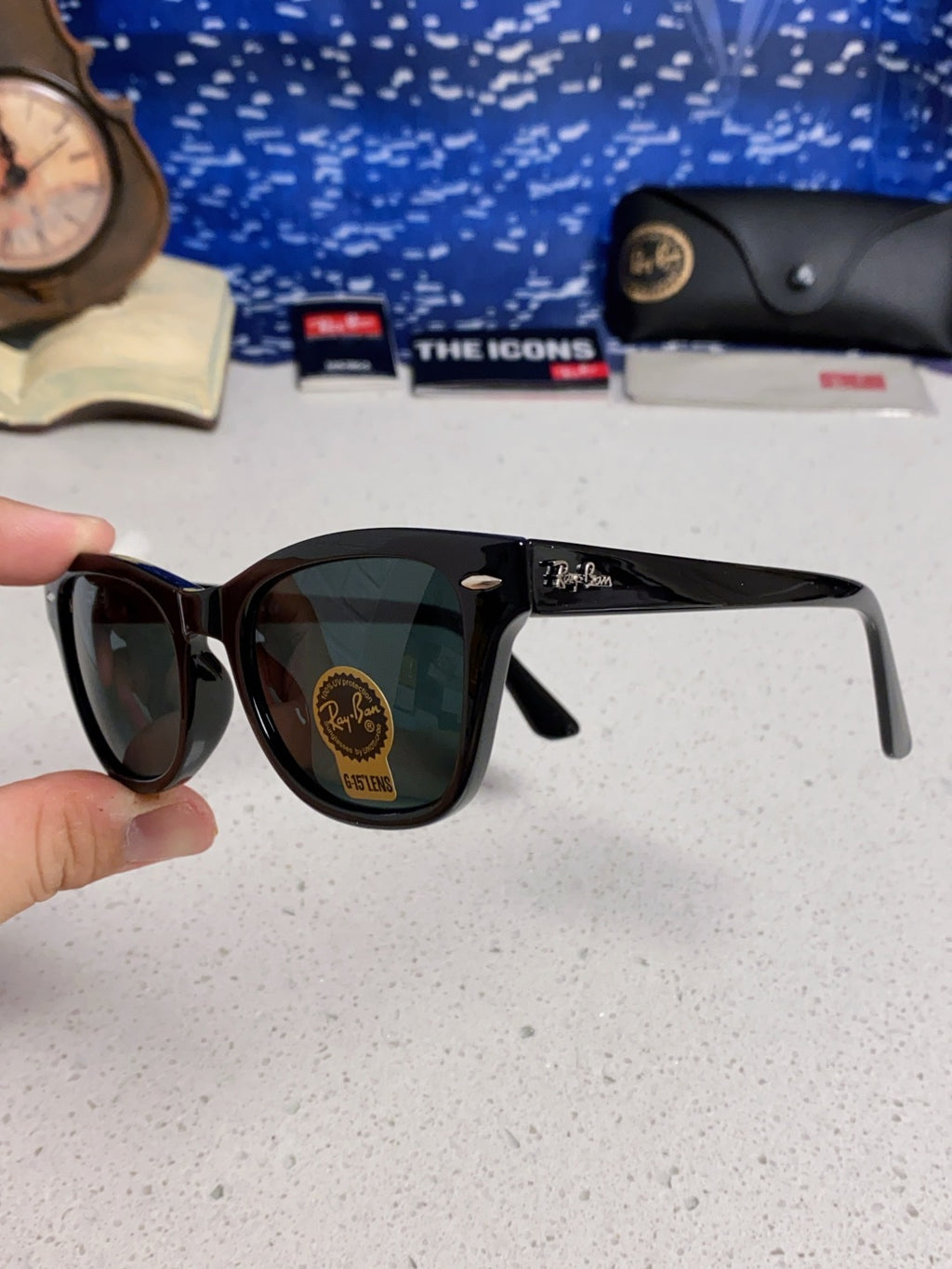 Ray-Ban RB0707SF Aviator Black Lens Sunglasses for Men - 359015 - detail image 6