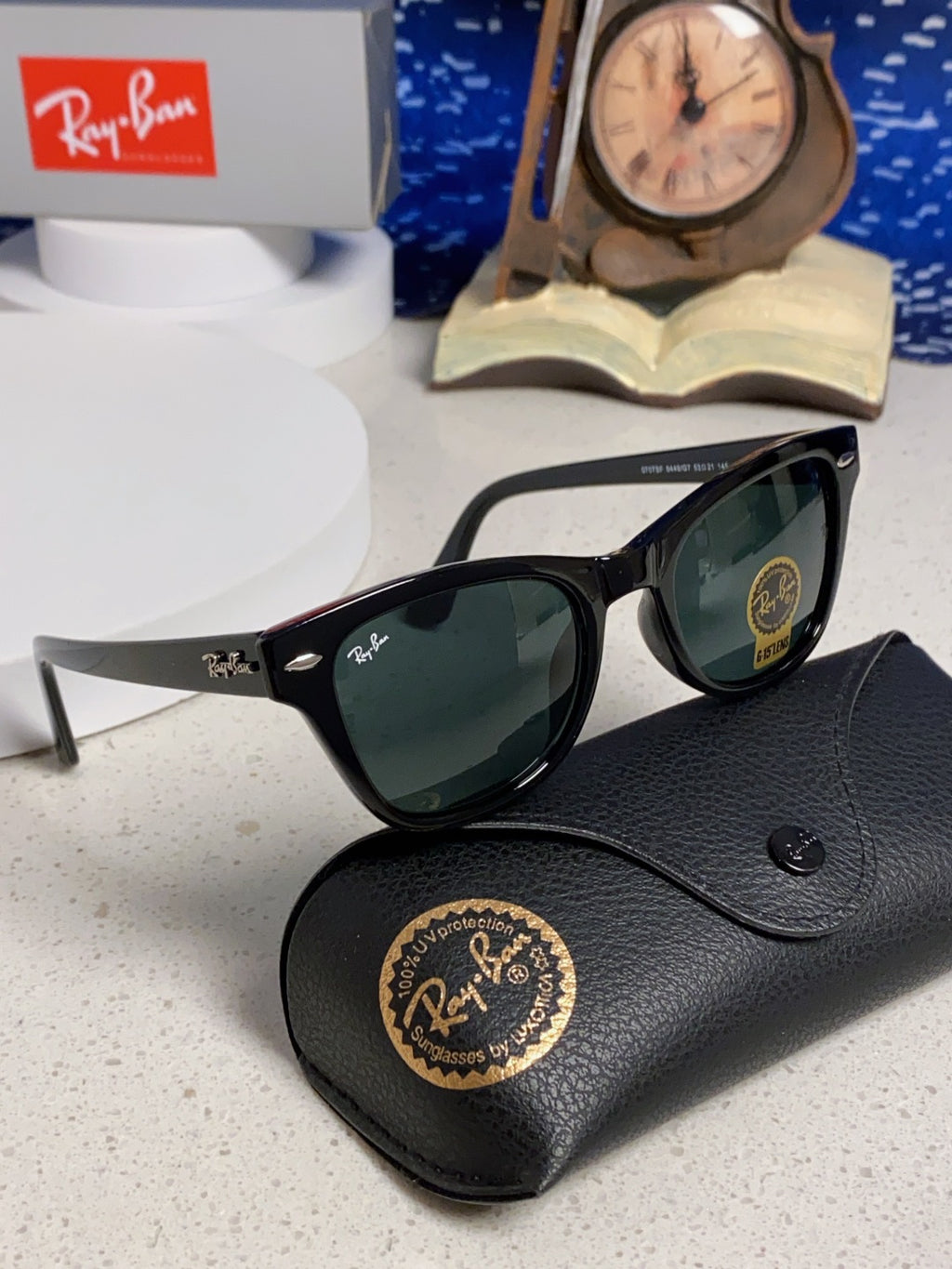 Ray-Ban RB0707SF Aviator Black Lens Sunglasses for Men - detail image 10