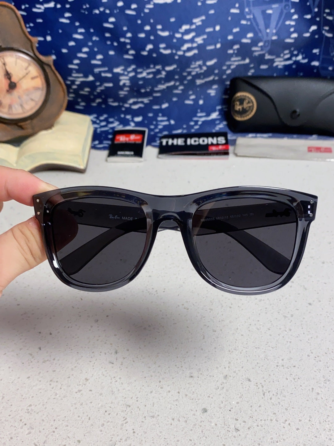 Ray-Ban RBR0503S Square Black Lens Sunglasses for Men & Women - 935617 - detail image 4