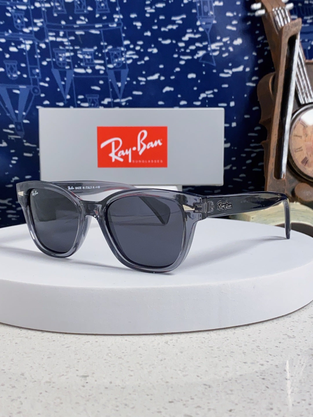 Ray-Ban RB0880 Square Black Lens Sunglasses for Men & Women - 383153